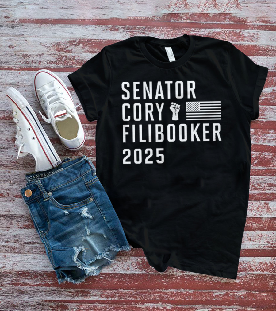 Senator Cory Filibooker 2025 Fist Flag T-Shirt