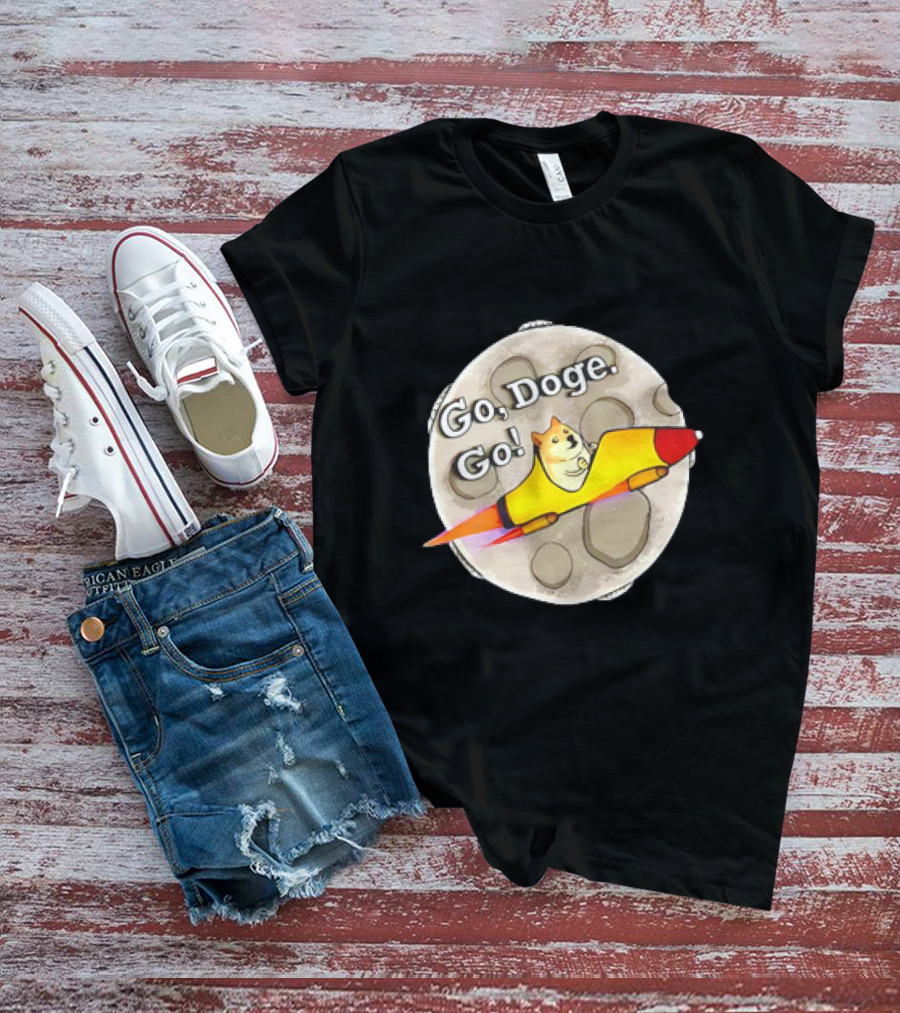 Go Doge Go Rocket Shiba Inu Moon Adventure T-Shirt