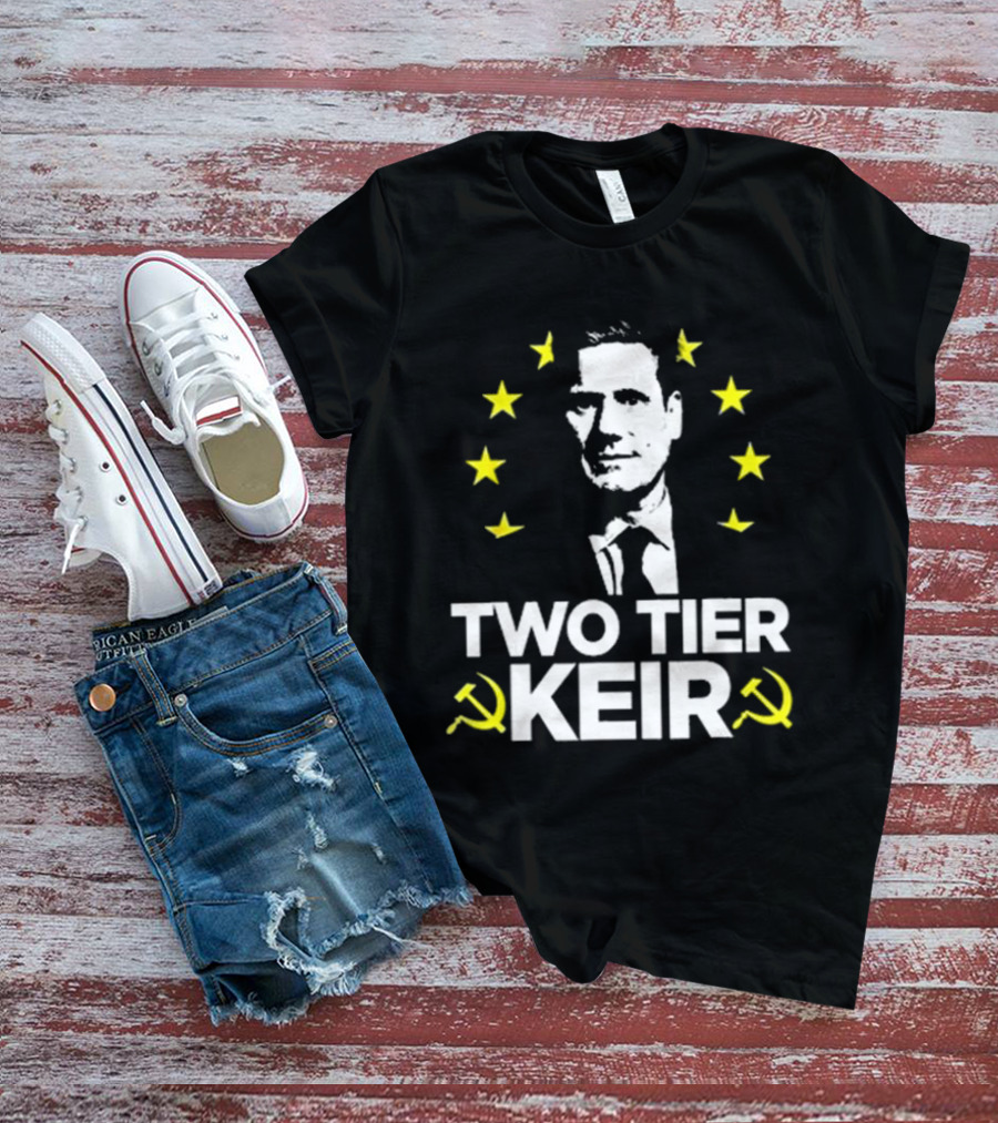 Euro Stars Circle Face Two Tier Keir Hammer Sickle T-Shirt