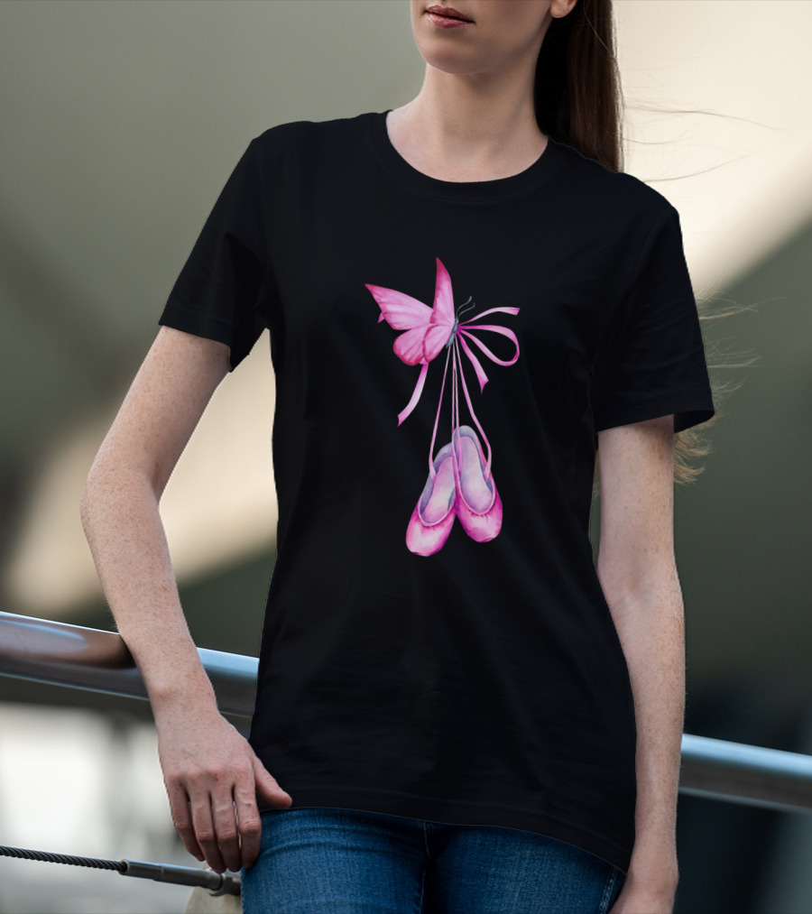 Ballet Shoes Pink Butterfly Ballet T-Shirt