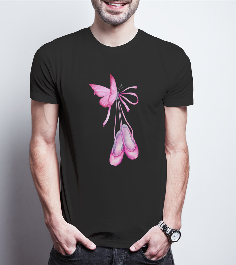 Ballet Shoes Pink Butterfly Ballet T-Shirt