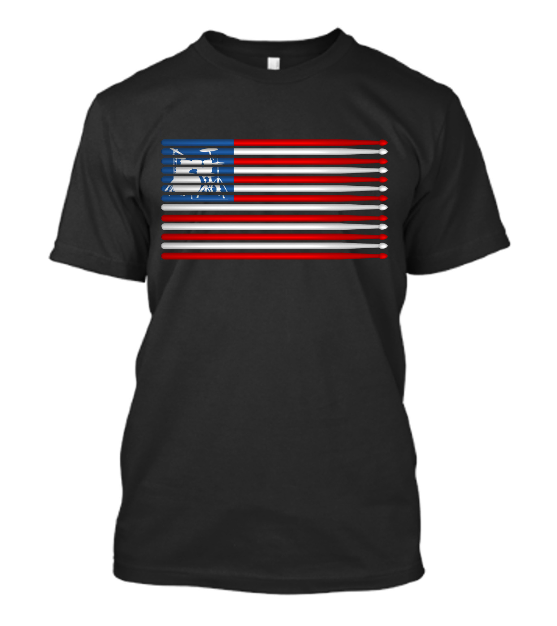 American Drum Kit Drumsticks Flag T-Shirt