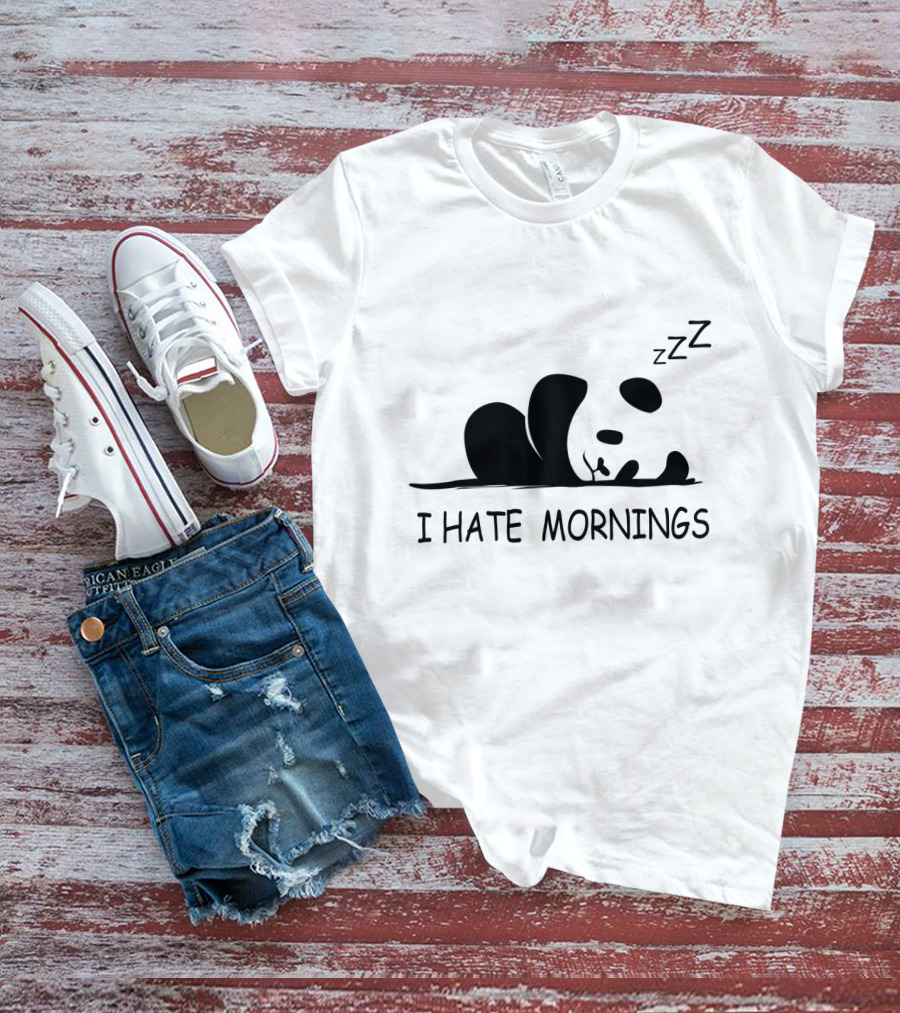 I Hate Mornings Sleeping Panda ZZZ T-Shirt