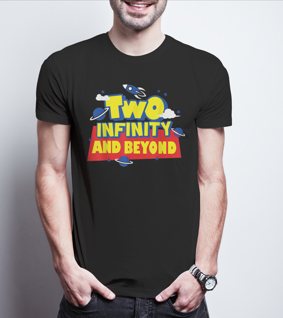 Two Infinity And Beyond 2nd Birthday Rocket And Planets T-Shirt