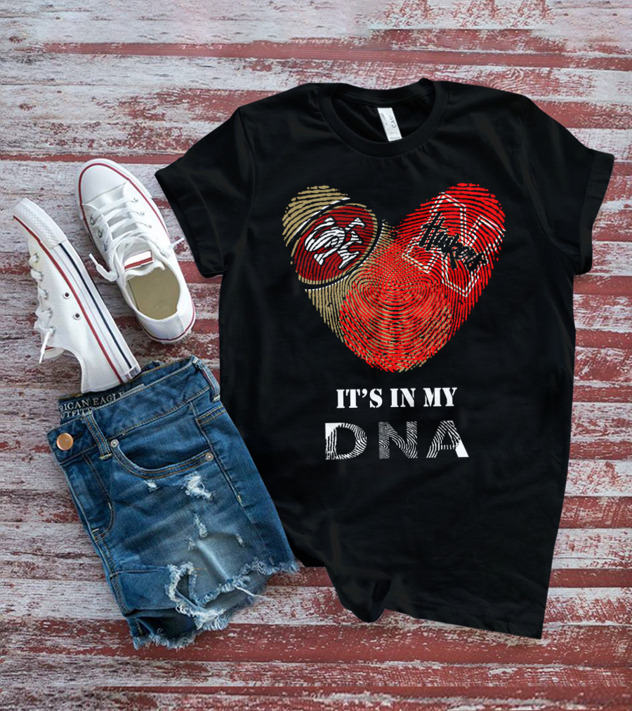 49Ers Nebraska Cornhuskers Fingerprint Heart DNA T-Shirt