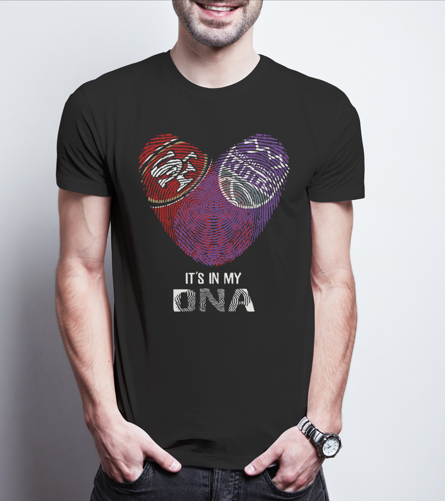 49Ers Sacramento Kings Heart Fingerprint It's In My DNA T-Shirt