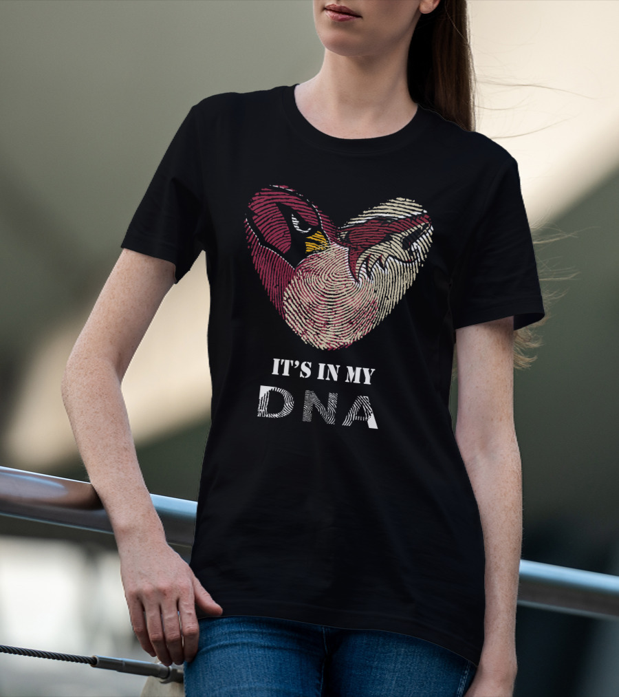 Cardinals Arizona Coyotes It's In My DNA Fingerprint Heart T-Shirt