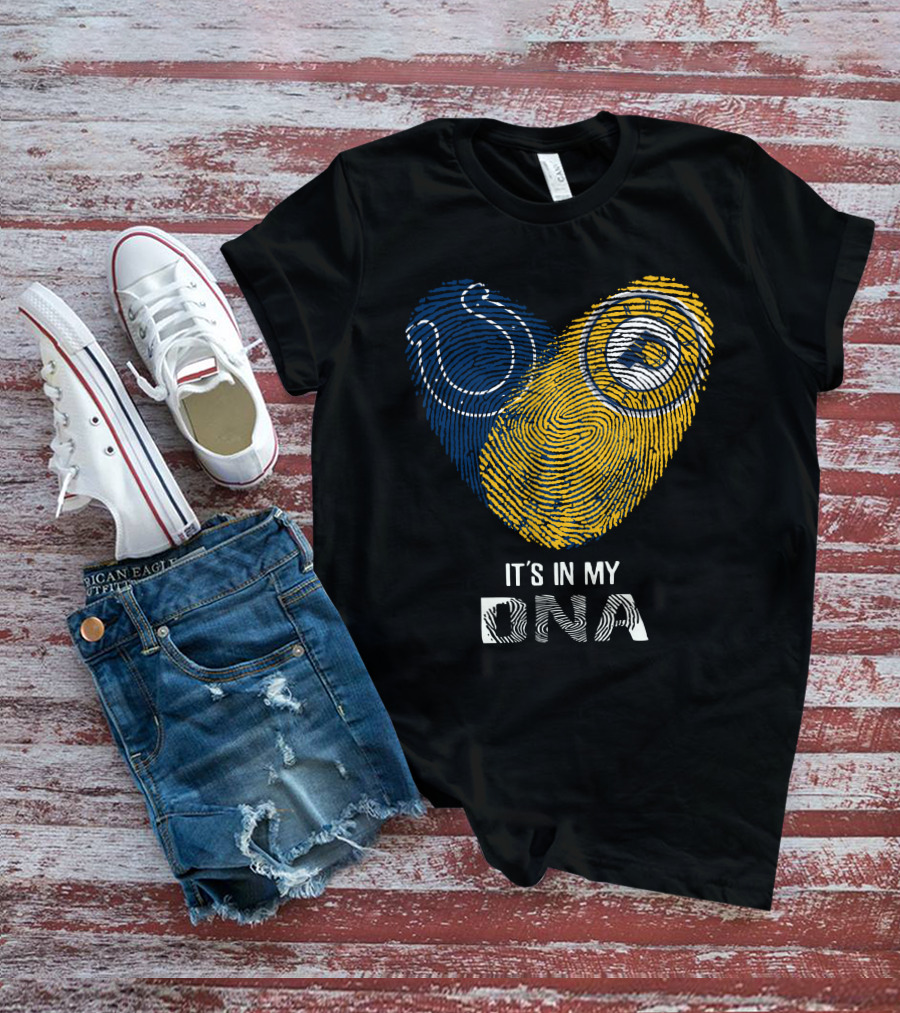 Colts Pacers It's In My Dna Heart Fingerprint Pride Indianapolis Fan T-Shirt