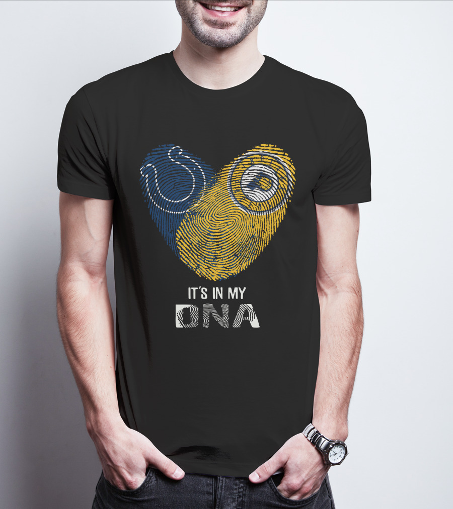 Colts Pacers It's In My Dna Heart Fingerprint Pride Indianapolis Fan T-Shirt