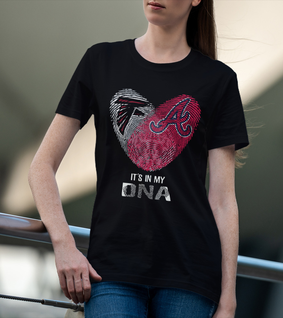 Falcons Braves It's In My DNA Fingerprint Heart T-Shirt