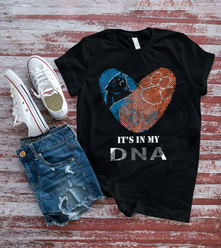 Panthers Clemson Tigers Heart Fingerprint Paw It's In My Dna T-Shirt