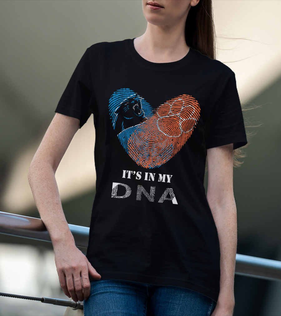 Panthers Clemson Tigers Heart Fingerprint Paw It's In My Dna T-Shirt