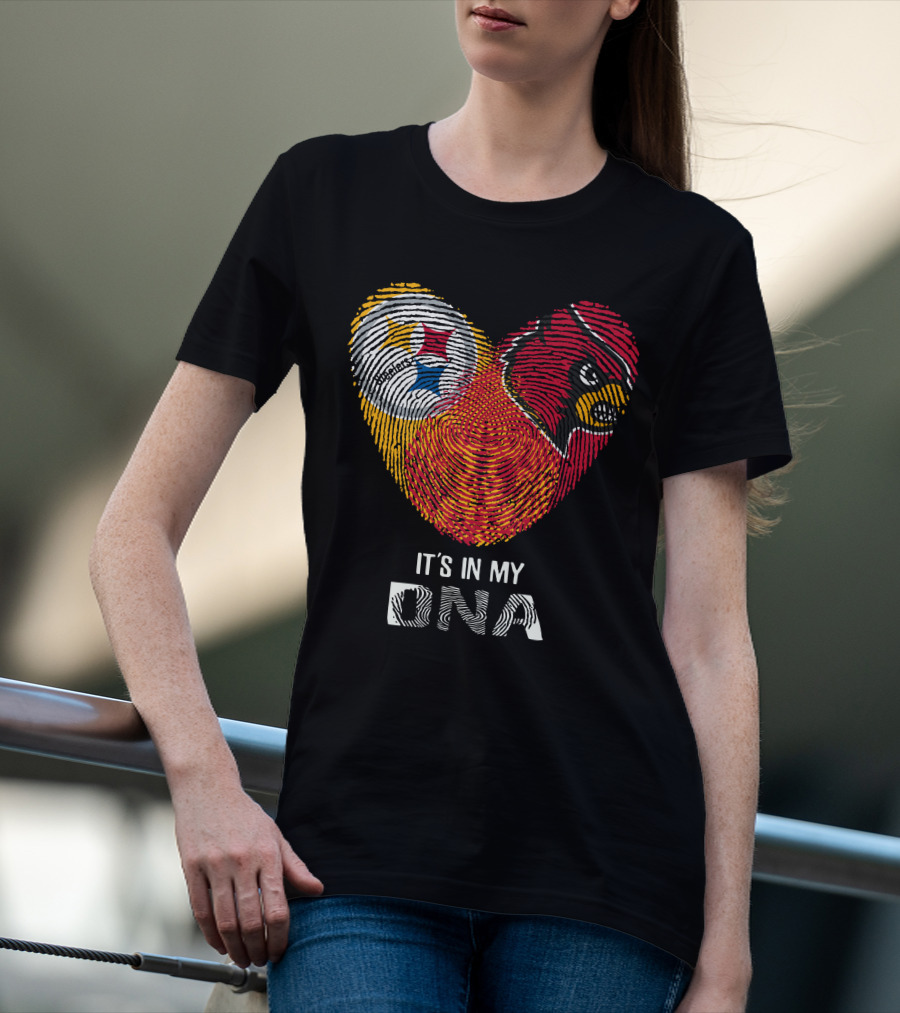 Steelers Cardinals It's In My DNA Fingerprint Heart T-Shirt