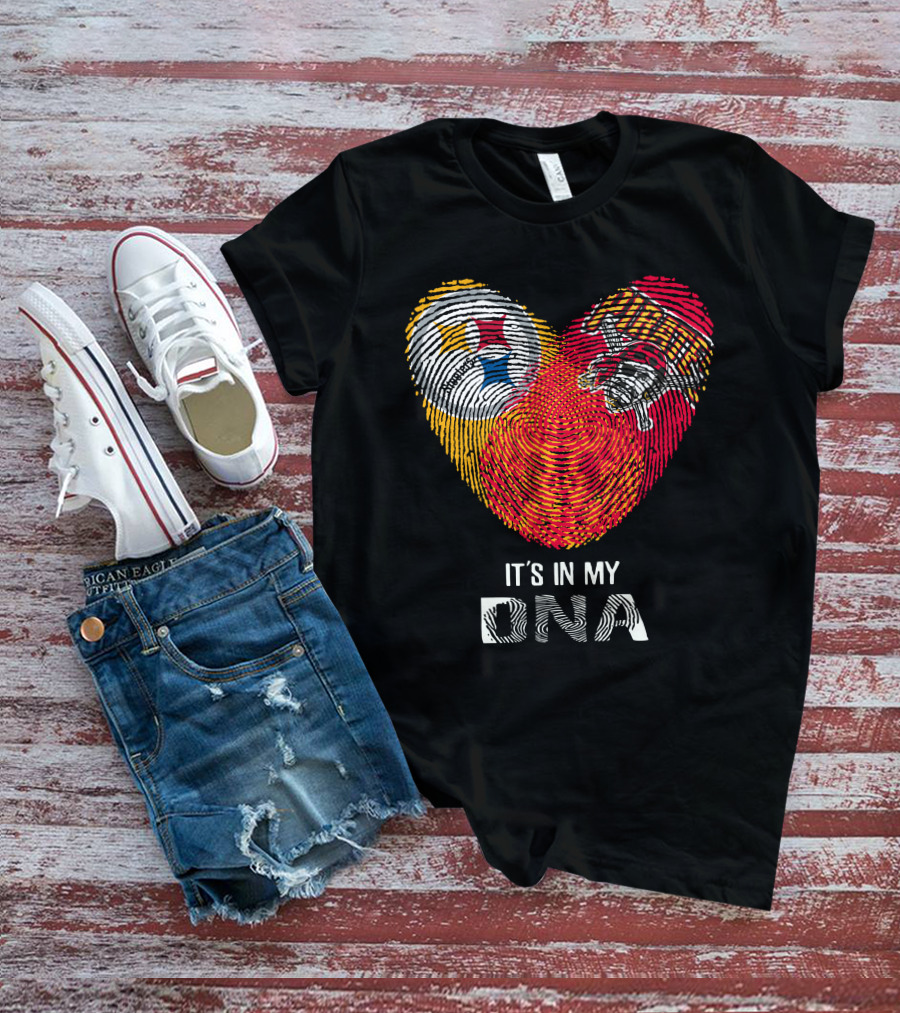 Steelers Pirates It’s In My DNA Fingerprint Heart T-Shirt