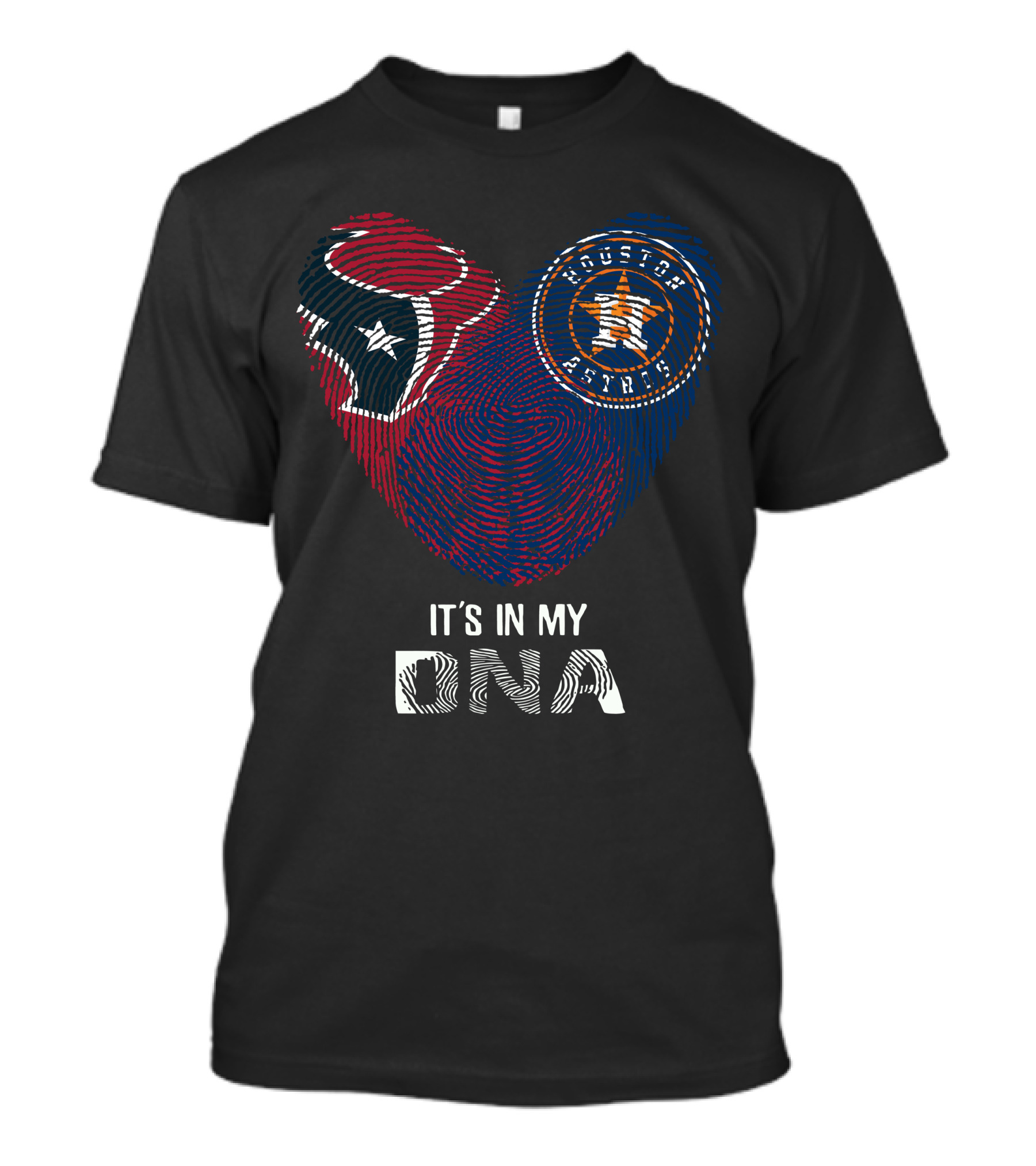 Texans Astros Heart Fingerprint It's In My DNA T-Shirt