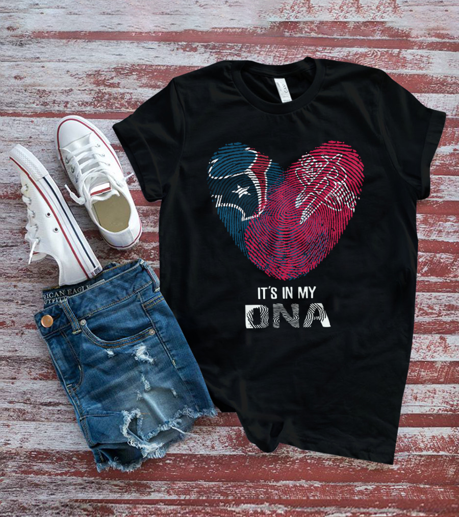 Texans Rockets Fingerprint Heart It's In My DNA T-Shirt