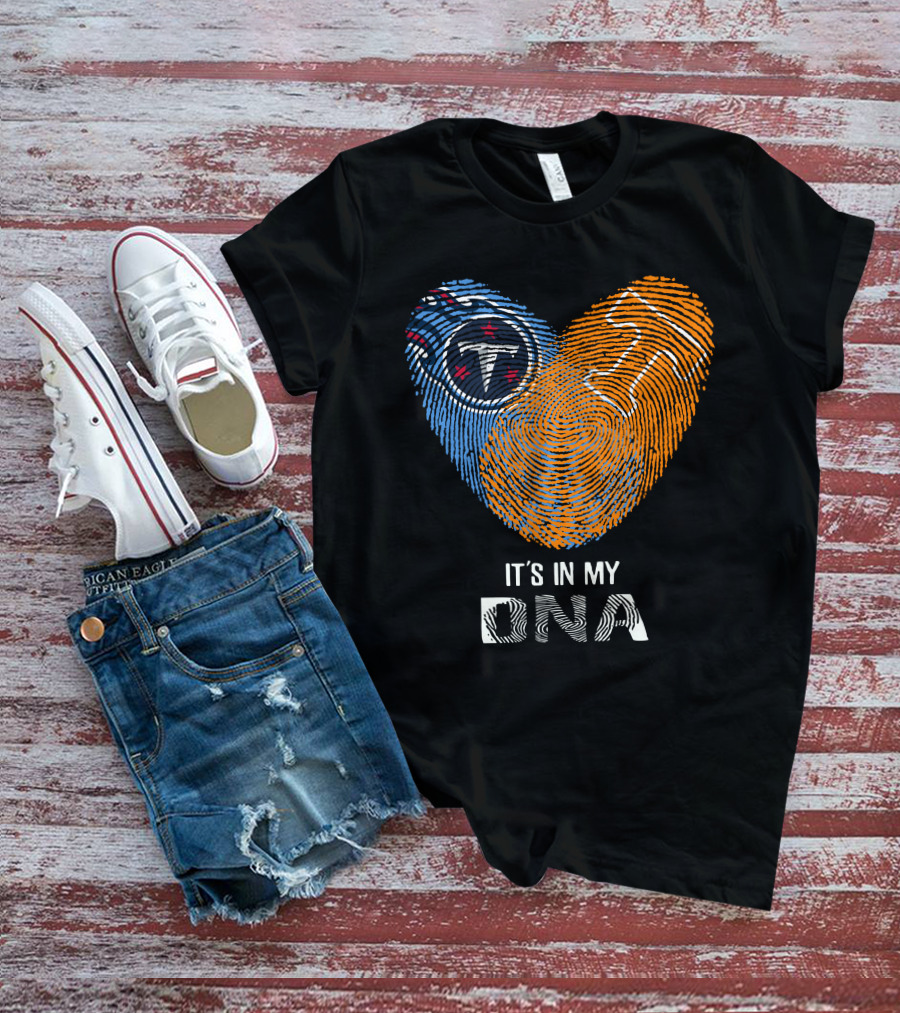 Tennessee Titans It's In My DNA Fingerprint Heart With Team T-Shirt
