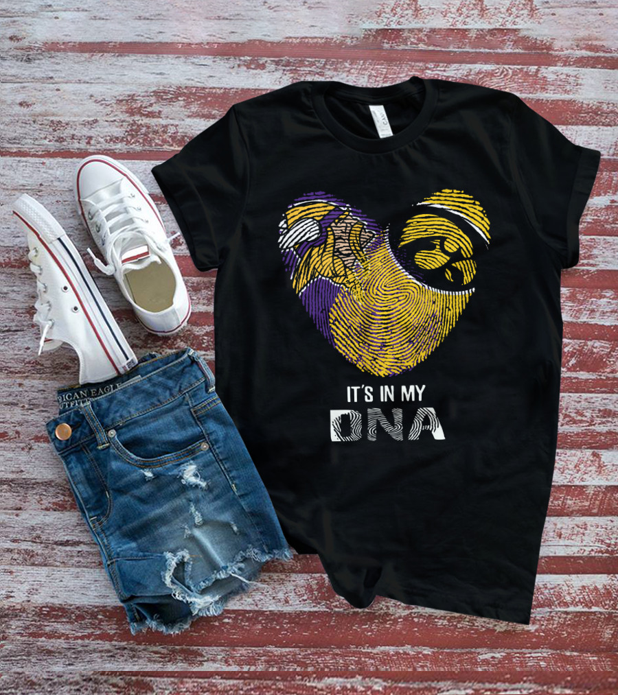 Vikings Iowa Hawkeyes It's In My DNA Fingerprint Football T-Shirt