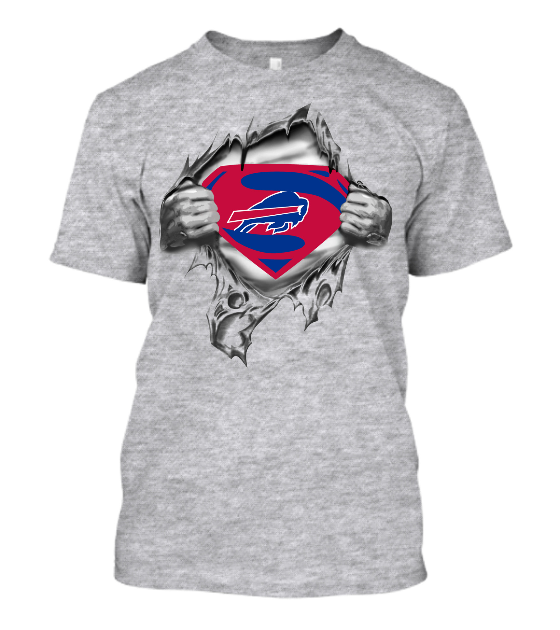 Buffalo Bills Superman Logo Rip T-Shirt