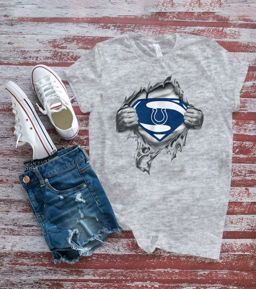 Colts Superman Logo Ripped Chest Iconic T-Shirt