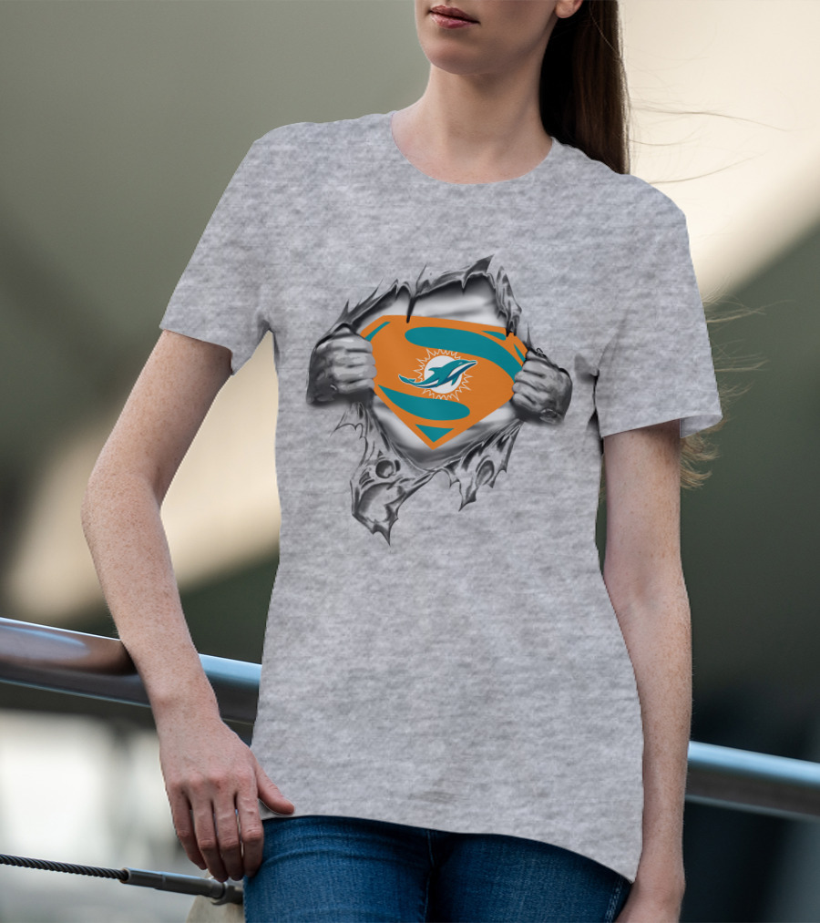 Miami Dolphins Superhero Logo Fusion T-Shirt