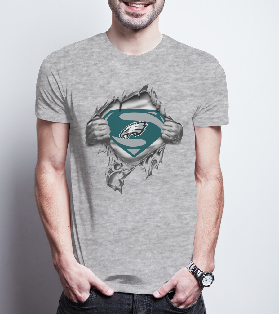 Eagles Superman Logo Torn Suit Concept T-Shirt