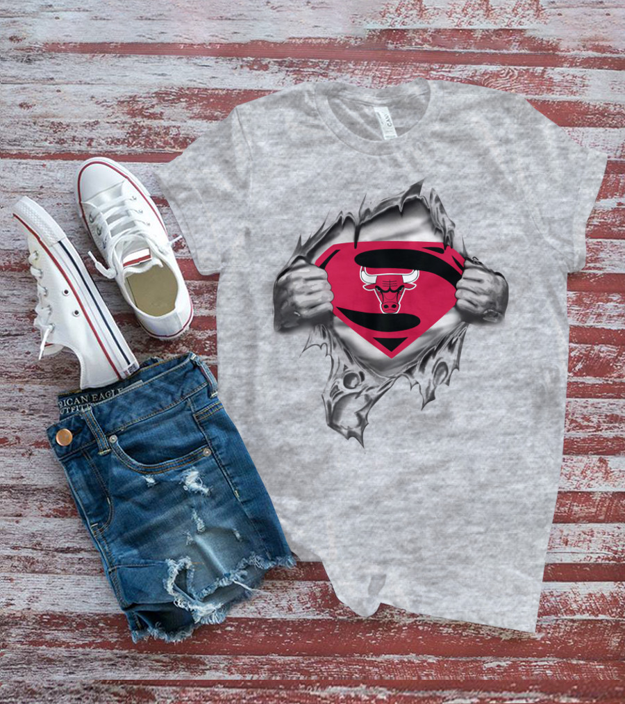 Chicago Bulls Superman Logo Bulls Emblem Superman Shield T-Shirt