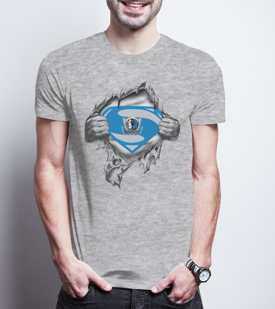 Dallas Mavericks Superman Logo Tear Hero T-Shirt