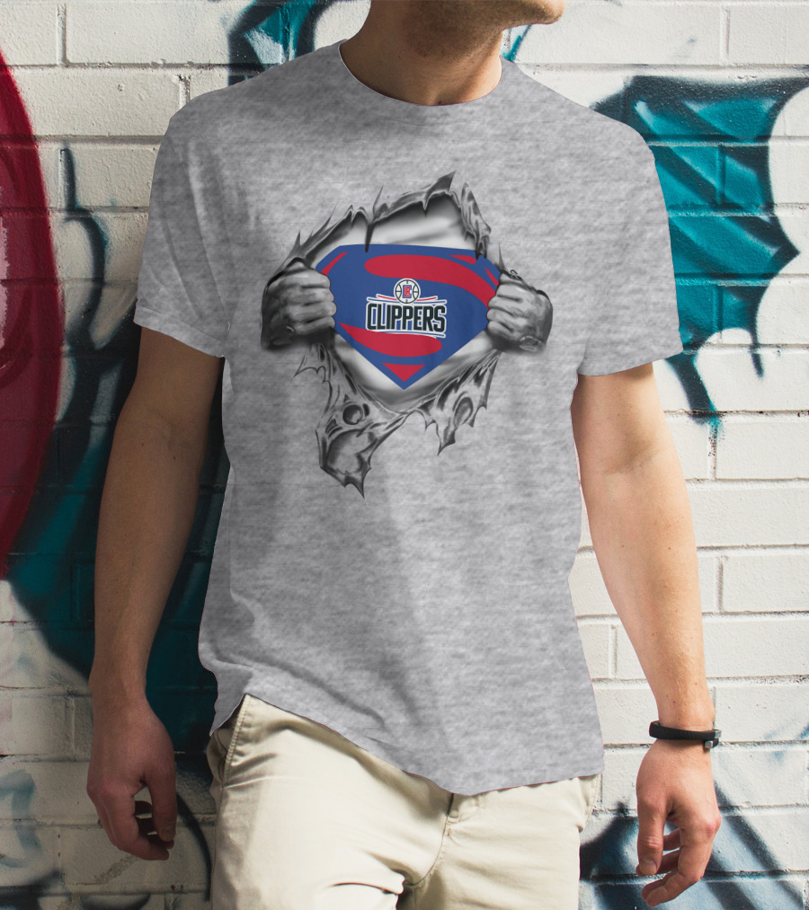 Los Angeles Clippers Superman Logo Emblem T-Shirt