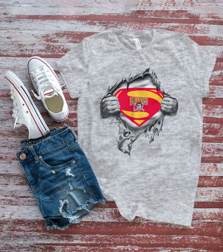 Pirates Superman Logo With Skull And Crossbones T-Shirt