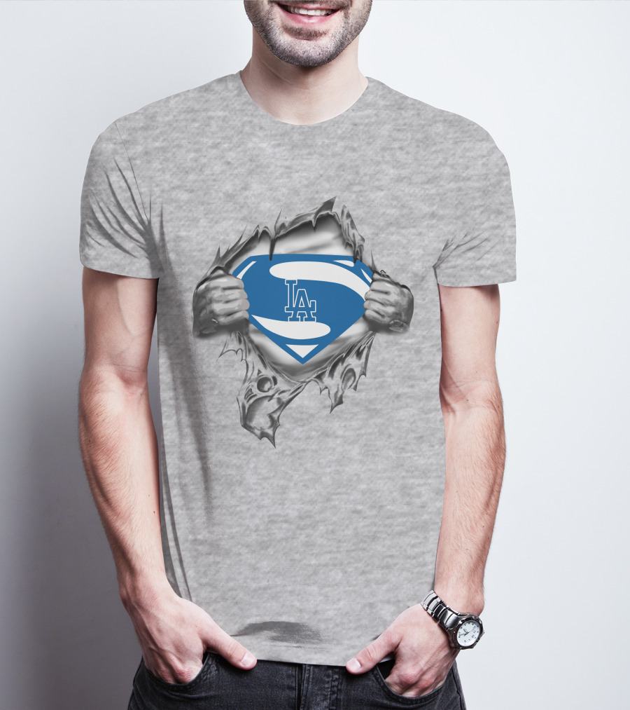 La Dodgers Superman Logo Breakthrough Hero T-Shirt