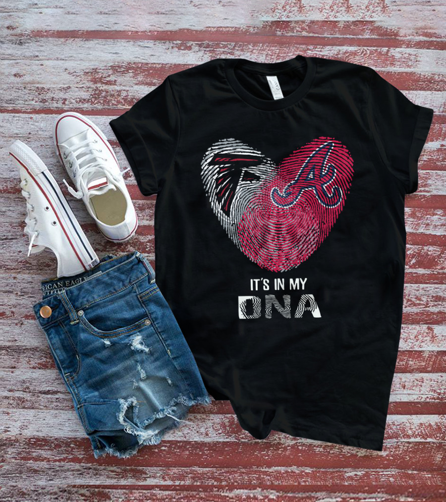 Falcons Braves It's In My Dna Fingerprint Heart T-Shirt