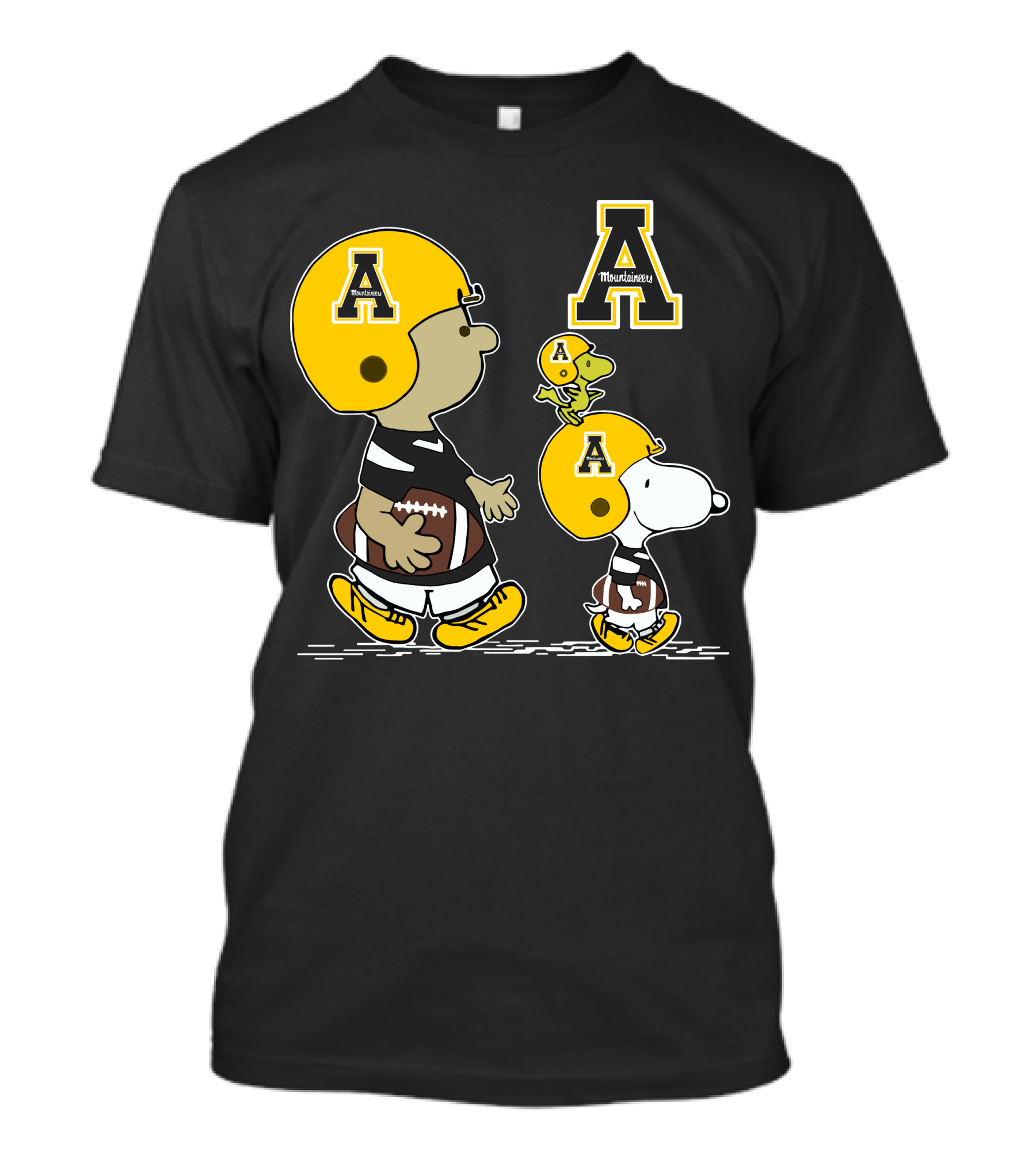 Appalachian State Mountaineers Snoopy And Woodstock Football Helmet T-Shirt