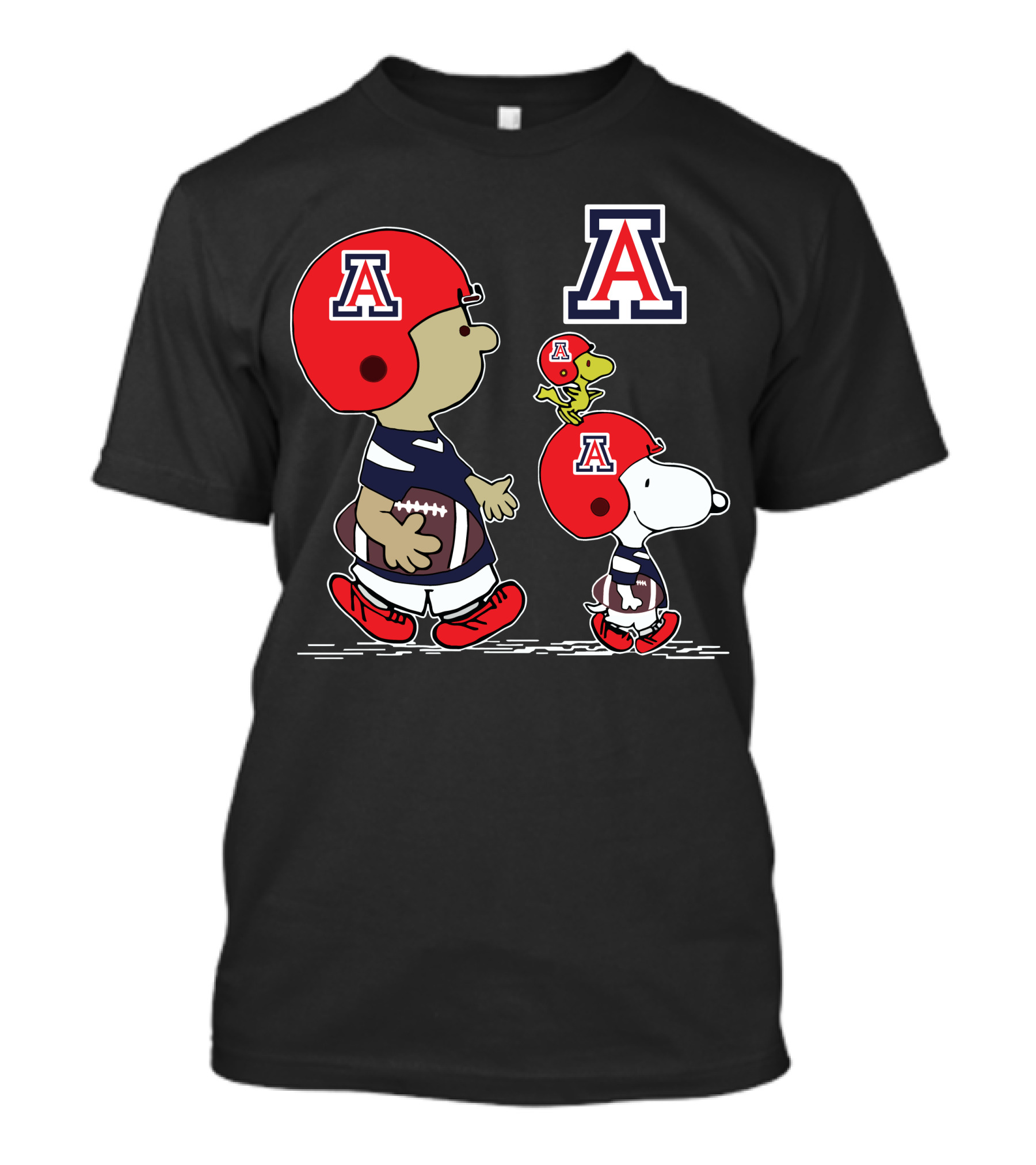 Arizona Wildcats Snoopy Football Peanuts Characters In Team Helmets T-Shirt