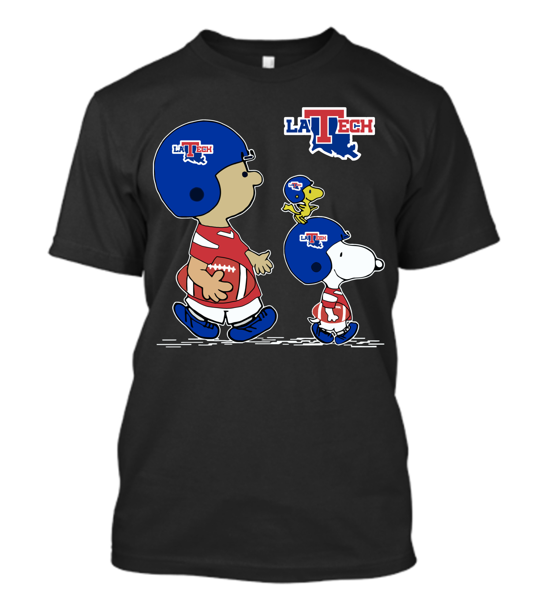 La Tech Football Peanuts Characters Snoopy Woodstock T-Shirt