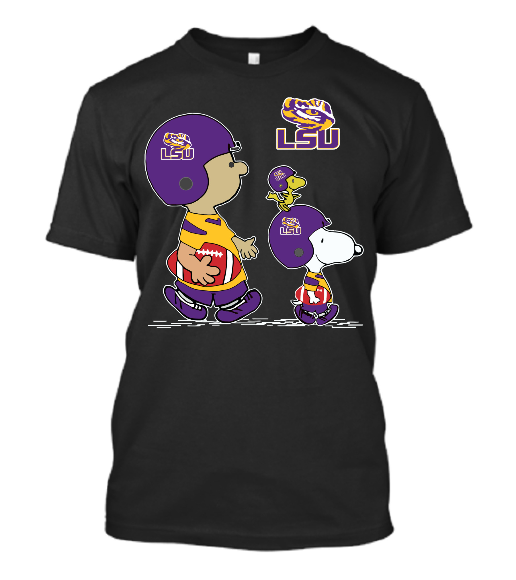LSU Tigers Snoopy Football Charlie Brown Woodstock T-Shirt