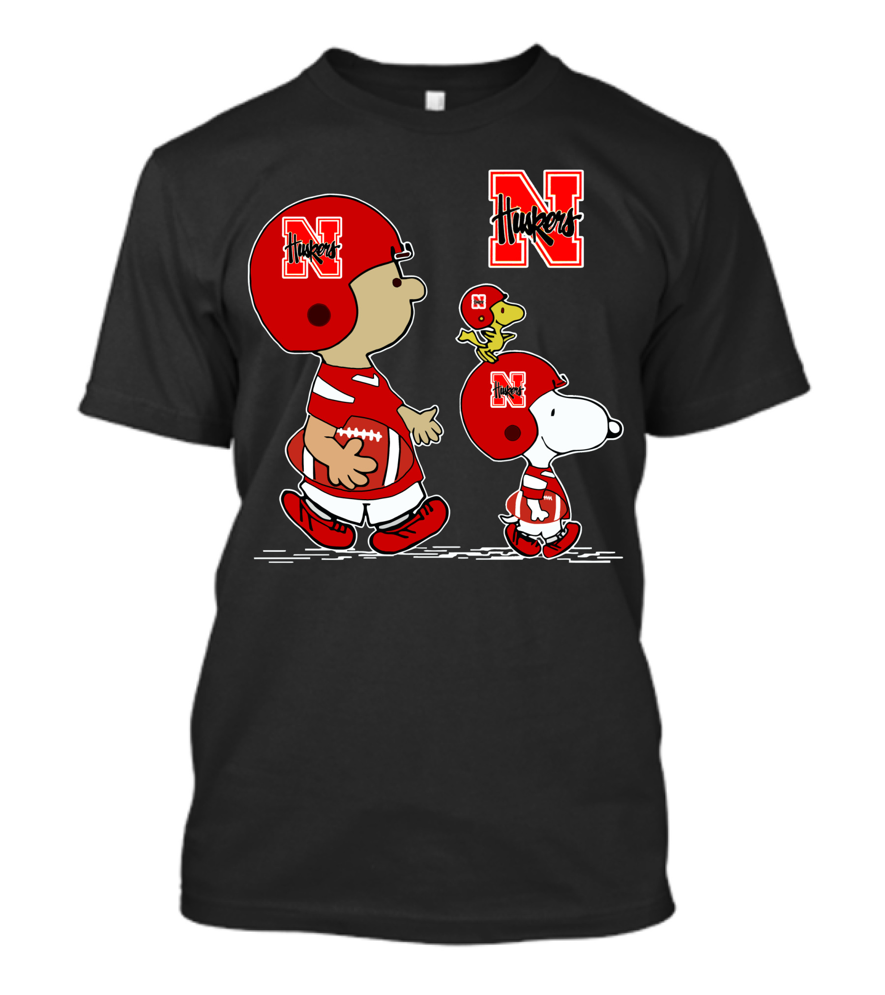 Nebraska Huskers Snoopy Woodstock Football Team Fan Gear T-Shirt