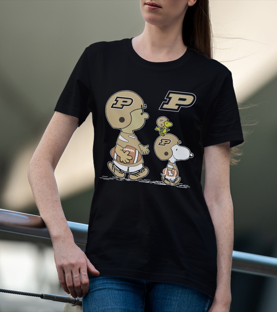 Purdue Peanuts Snoopy Football Helmet T-Shirt