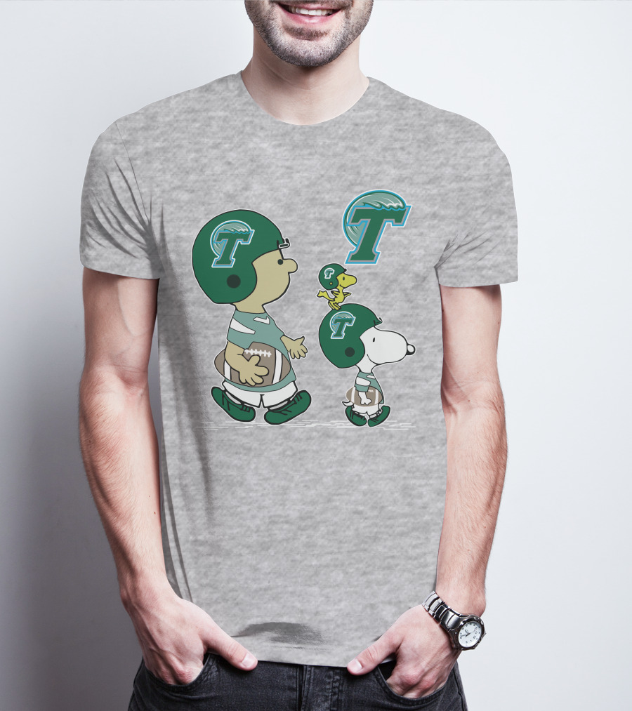 Tulane Football Snoopy And Woodstock Peanuts Characters T-Shirt