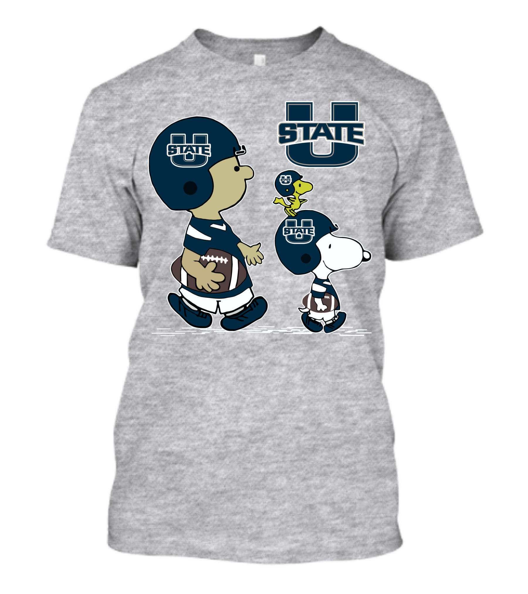 Utah State Football Snoopy And Woodstock Peanuts Characters T-Shirt