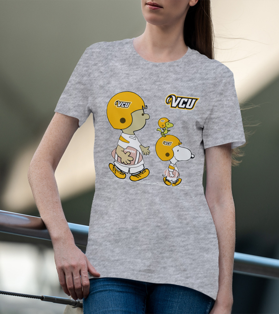VCU Football Snoopy And Woodstock In Helmets T-Shirt