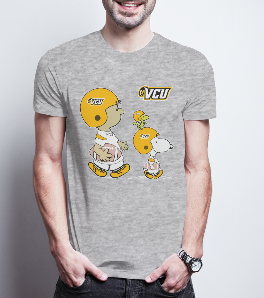 VCU Football Snoopy And Woodstock In Helmets T-Shirt