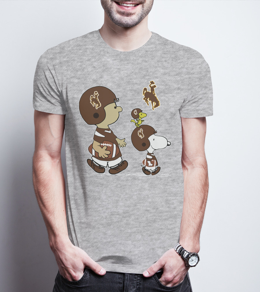 Wyoming Cowboys Peanuts Characters Football T-Shirt