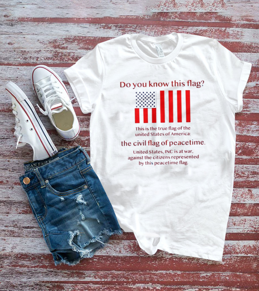 Do You Know This Flag True Flag Of The United States Civil Flag Of Peacetime United States INC At War Against Citizens T-Shirt