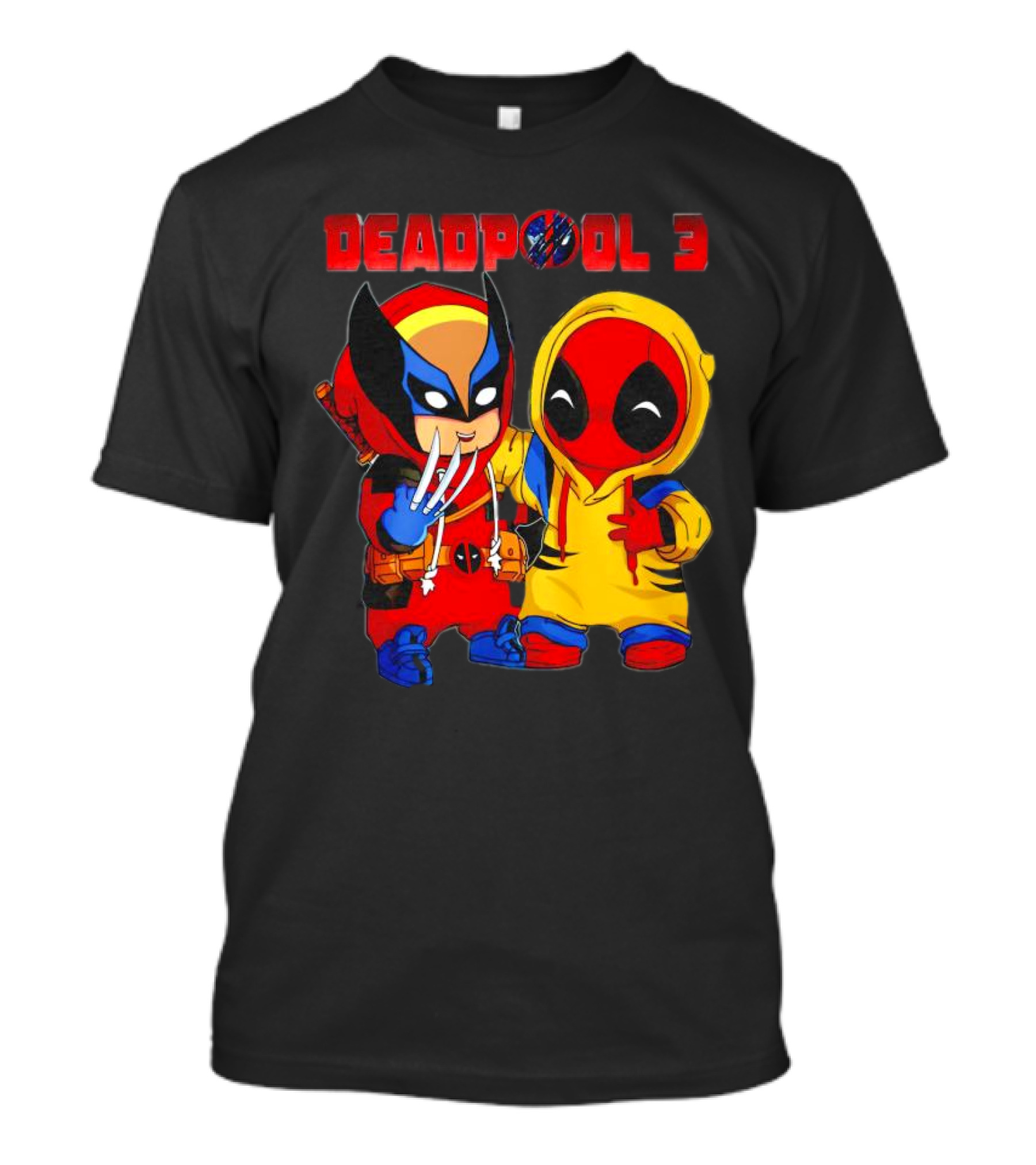 Deadpool 3 Wolverine And Deadpool Cartoon Characters T-Shirt