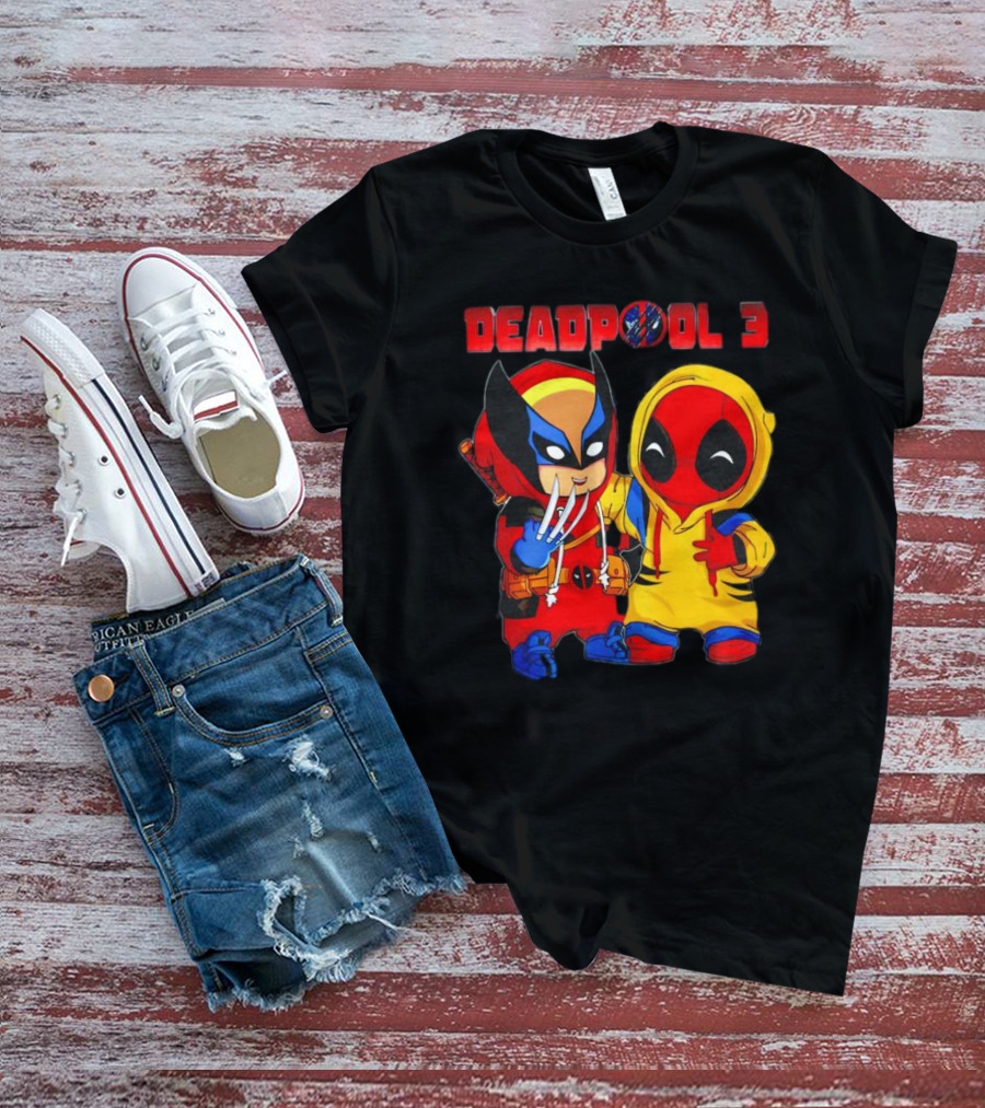 Deadpool 3 Wolverine And Deadpool Cartoon Characters T-Shirt