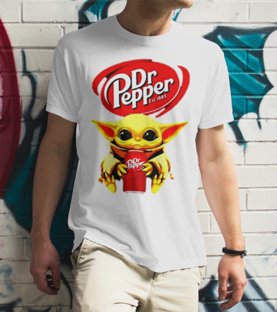 Dr Pepper Baby Yoda Holding Soda Can T-Shirt
