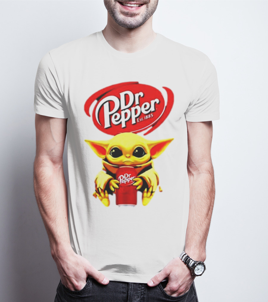 Dr Pepper Baby Yoda Holding Soda Can T-Shirt