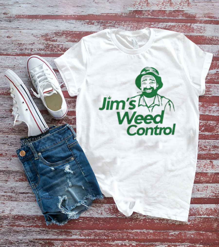 Jim’s Weed Control Gardener Icon With Hat And Beard T-Shirt