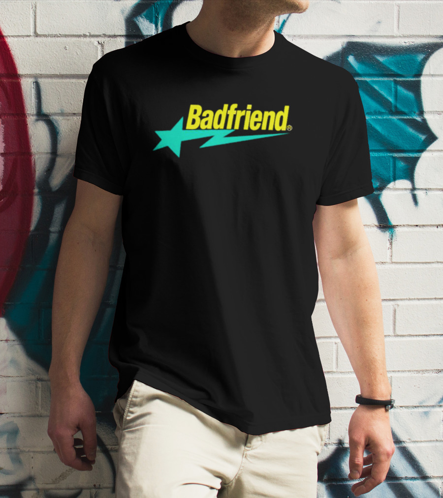 Badfriend Bape Star Logo Text With Lightning Bolt And Star T-Shirt